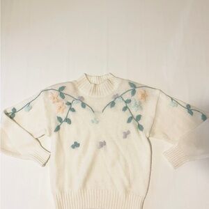 vinatge Donagain embroidered mock neck sweater size M